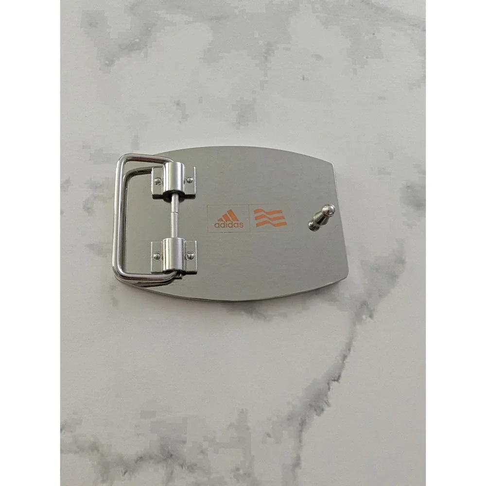 Solid Metal Striped Adidas Belt Buckle